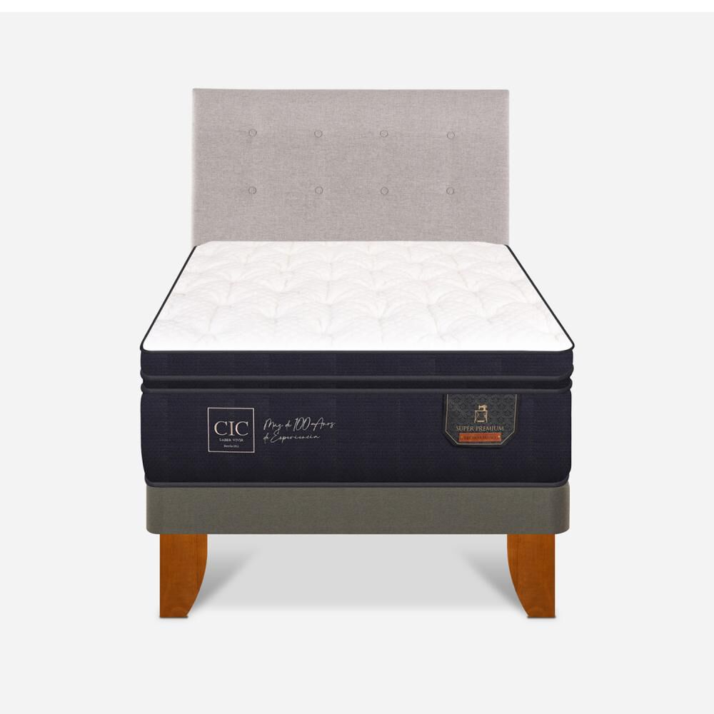 Cama Europea Cic Super Premium / 1.5 Plazas / Base Normal + Respaldo image number 0.0