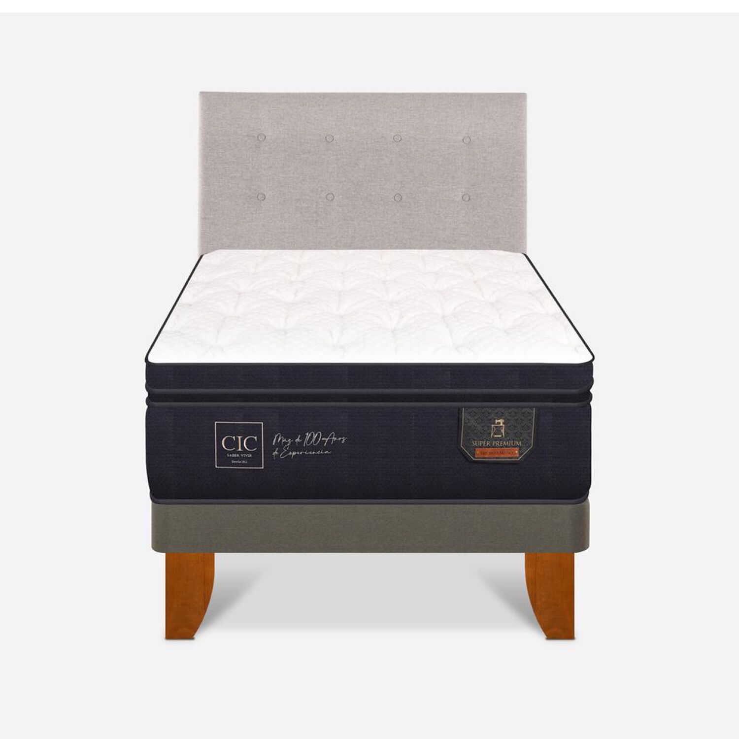 Cama Europea Cic Super Premium / 1.5 Plazas / Base Normal + Respaldo image number 0.0