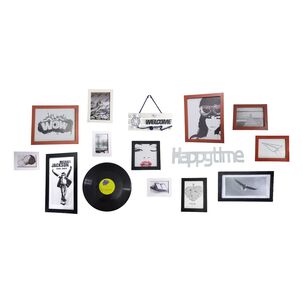 Set 12 Marcos Fotos Decorativos Pared Madera Vinilo