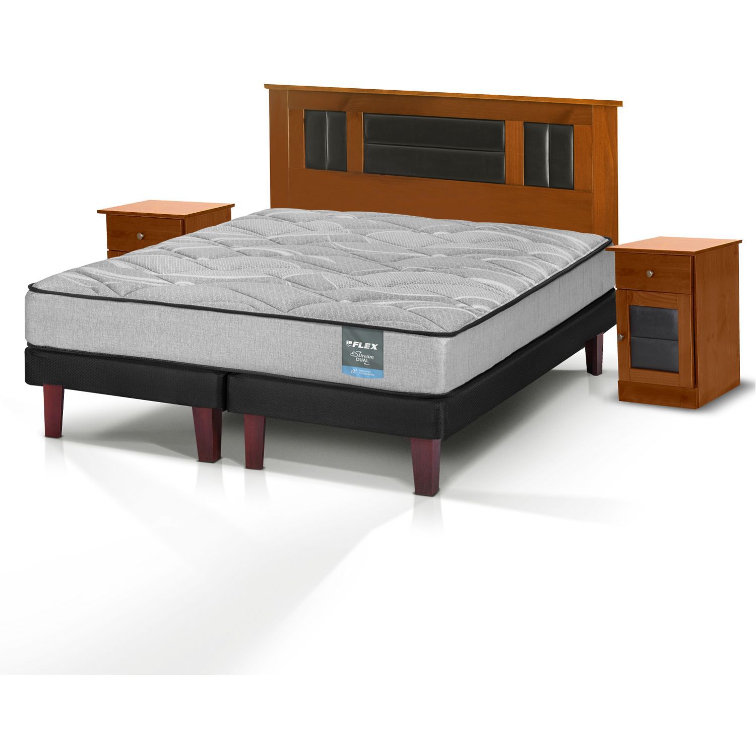 Cama Europea Flex Dream Dual / 2 Plazas + Set De Maderas image number 3.0