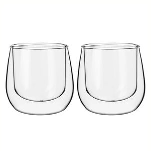 Set 2 Mug Glasso Vasos Doble Pared Vidrio 90 Ml