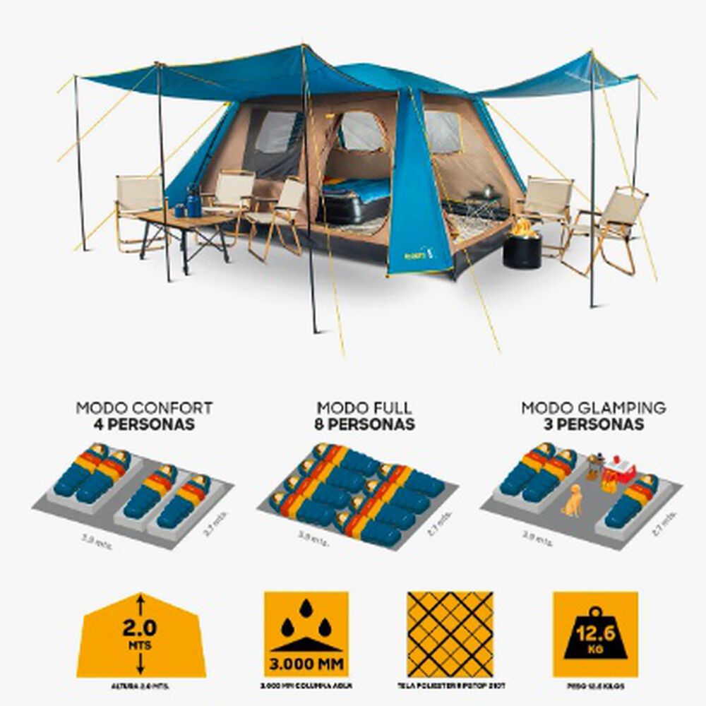 Carpa Dolomites 8 Discovery 8 Personas Techo Largo image number 5.0