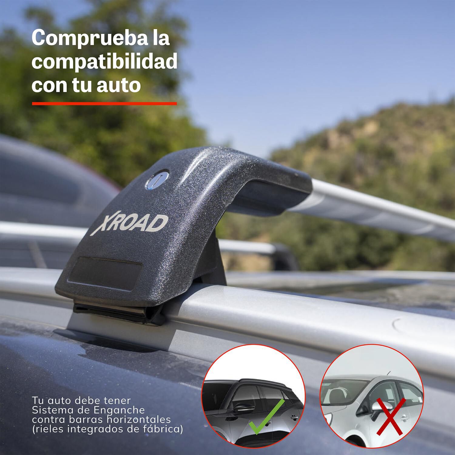 Barras Portaequipaje De Aluminio Para Techo Xroad image number 2.0