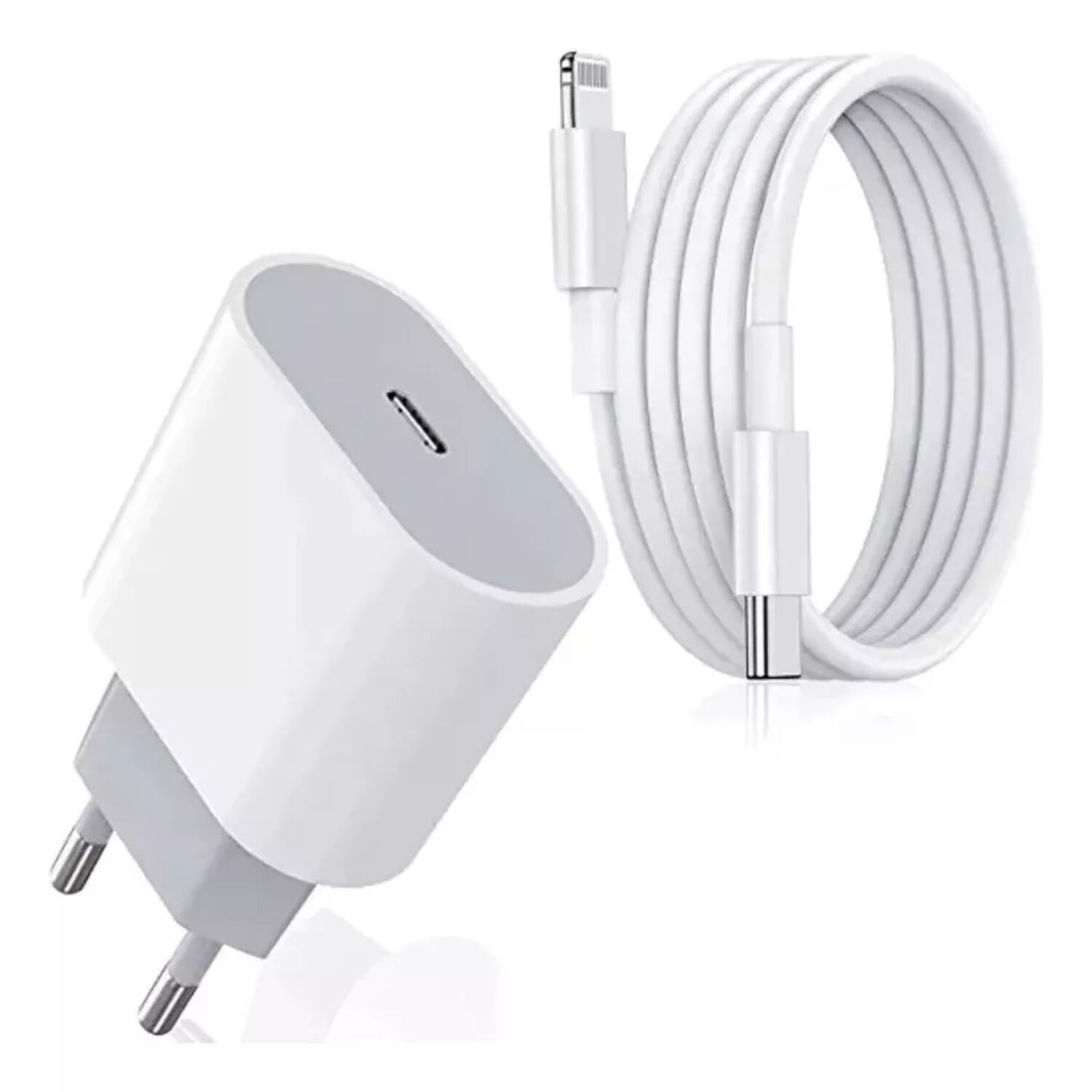 Cargador M&aacute;s Cable Compatible Para Iphone 20 W Pack Cable Lightining A Tipo C + Caja Carga Tipo C image number 0.0