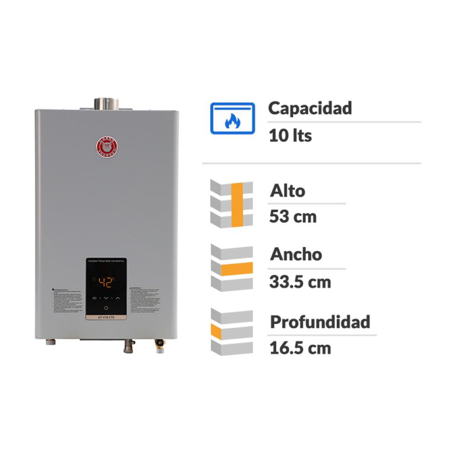 Calefont Ursus Trotter UT V10-CTS GLP / Tiro Forzado / Gas Licuado  / 10 Litros image number 1.0