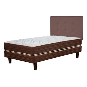 Cama Europea Mantahue Acua / 1.5 Plazas / Base Normal  + Respaldo