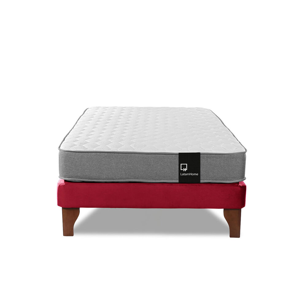 Cama Europea Zen Best 1.5 Plaza Tela Velvet Burdeo image number 3.0