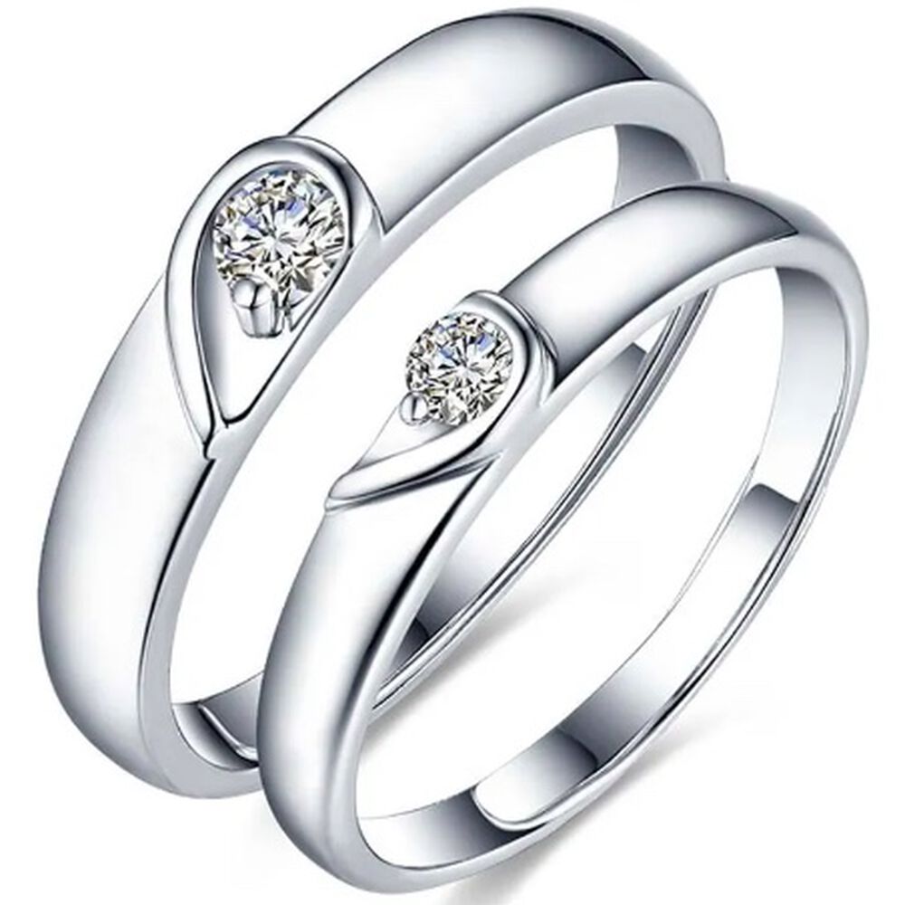 2 Anillos Promesa Plata Fina 925 image number 0.0