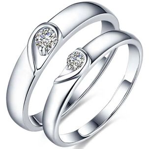 2 Anillos Promesa Plata Fina 925