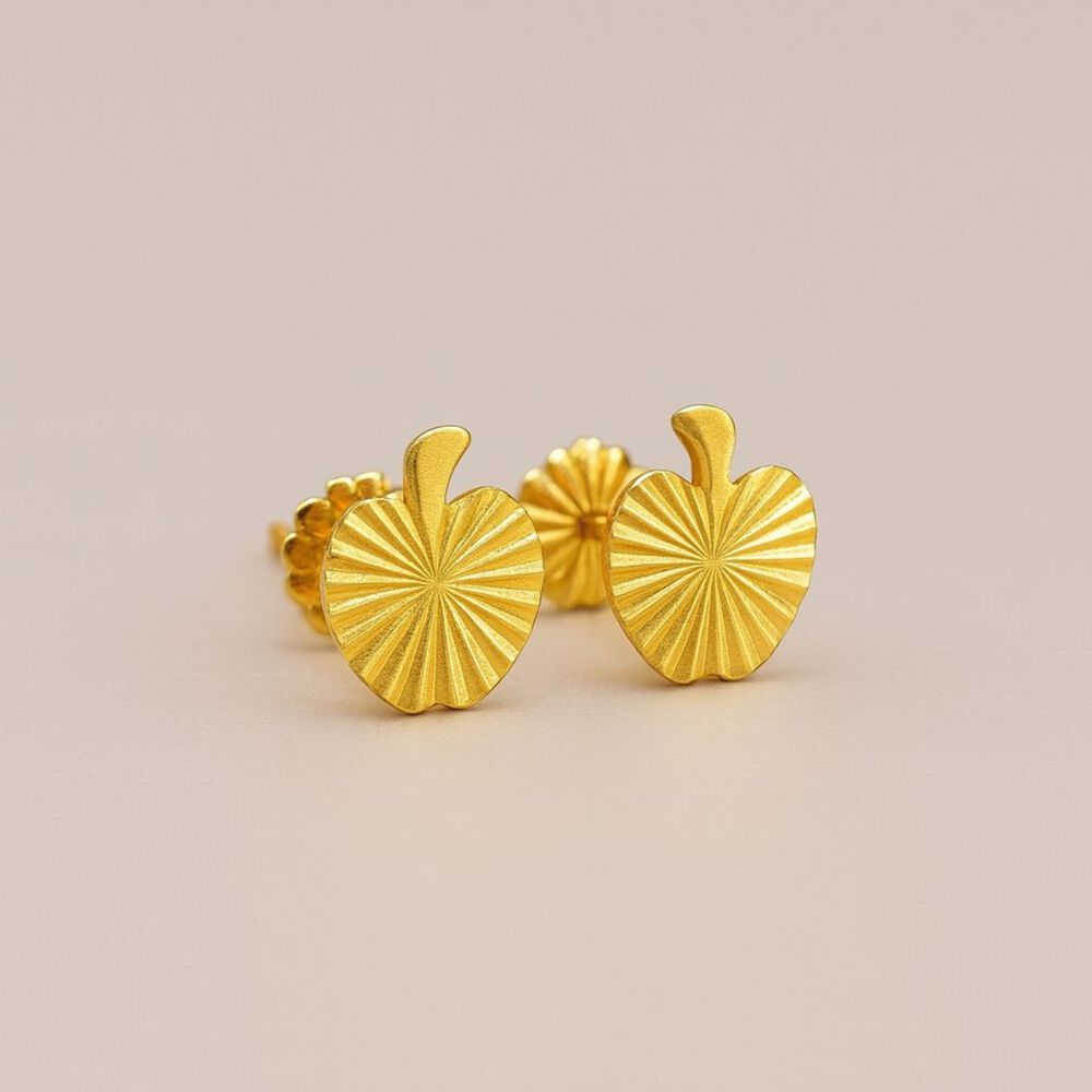 Aros Manzana Facetada 5mm Oro 18k Atornillados 0.90gr Mujer Ni&ntilde;a Hipoalerg&eacute;nicos image number 1.0