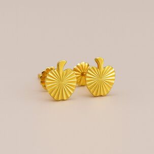 Aros Manzana Facetada 5mm Oro 18k Atornillados 0.90gr Mujer Ni&ntilde;a Hipoalerg&eacute;nicos