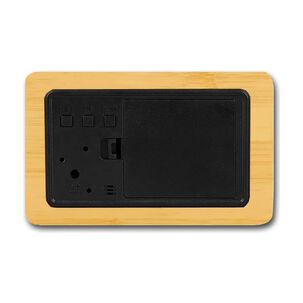 Reloj Luz Led Digital Despertador A Pilas Y Usb Imita Madera