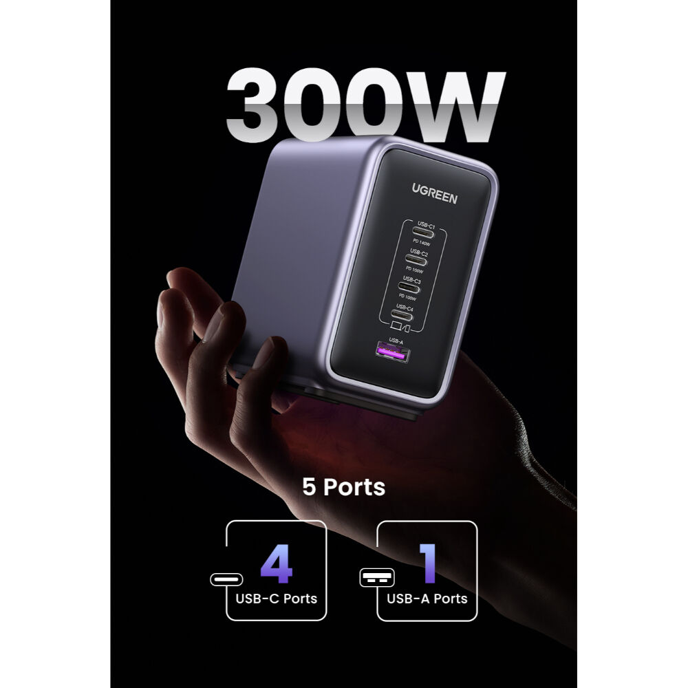 Super Cargador Para Escritorio 300w 1 Usb-a + 4 Usb-c Ugreen Cd333 image number 2.0
