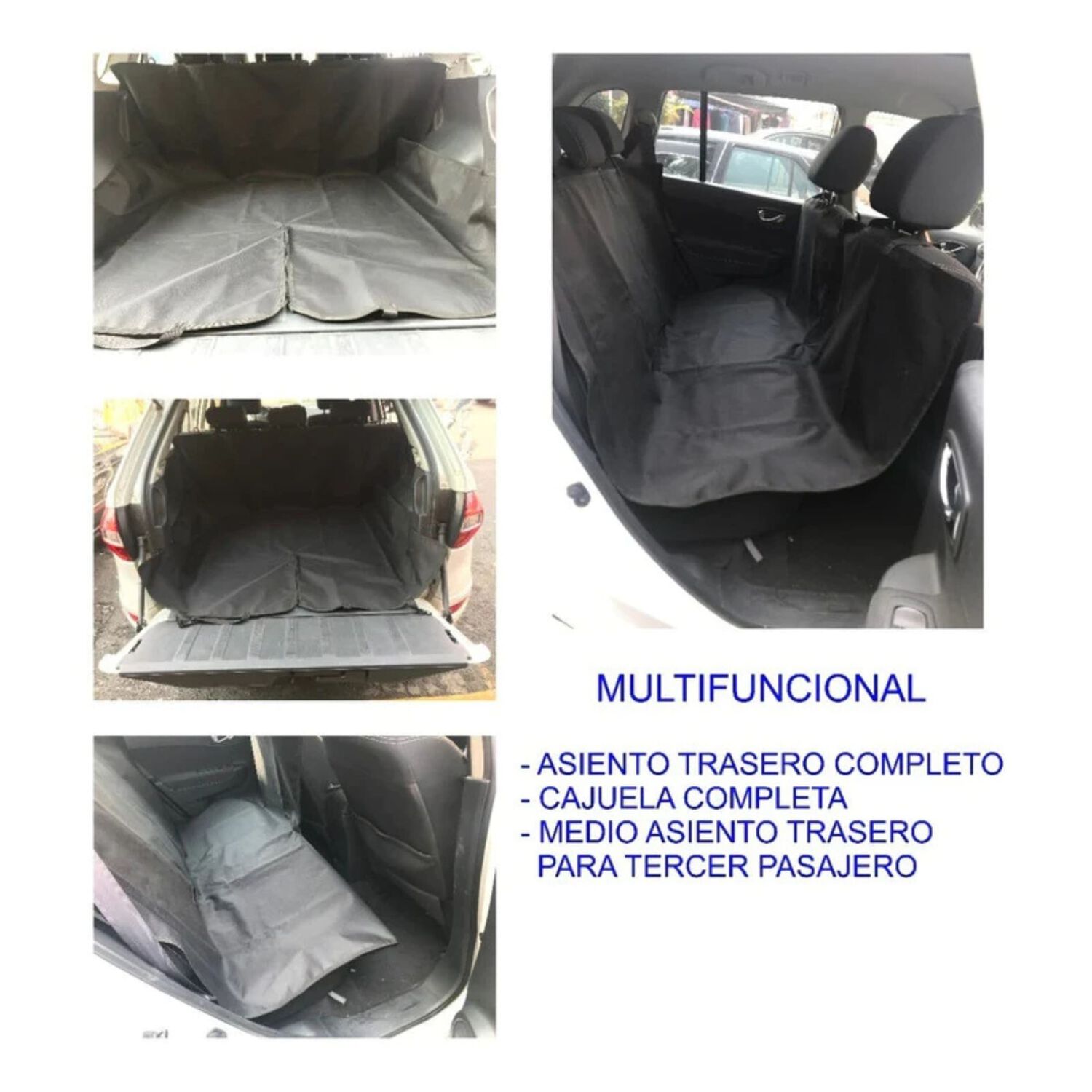 Lona Funda Manta Protectora Cubre Asiento Auto Para Perros Color Negro image number 2.0