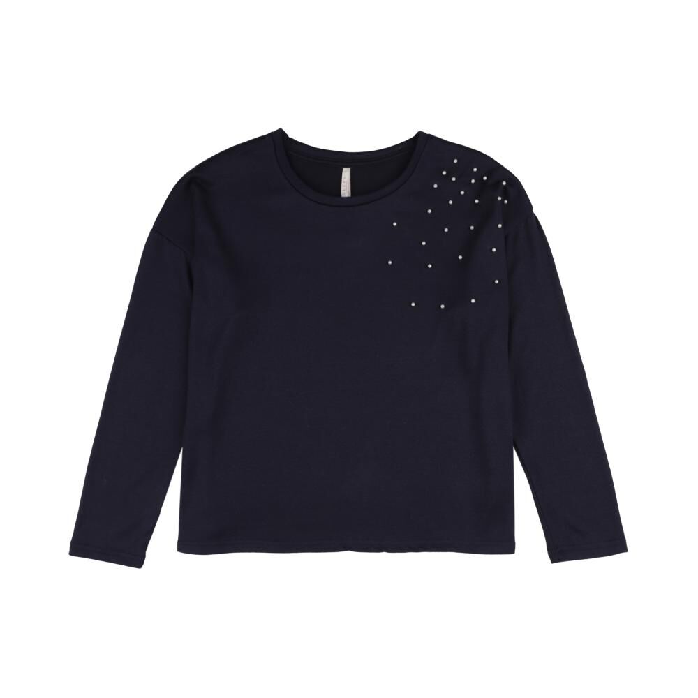 Sweater Liso Aplicación Strass Manga Larga Cuello Redondo Mujer Geeps image number 0.0