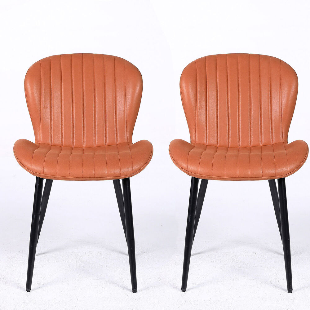 Pack 2 Sillas De Comedor Pu Café Patas Metálicas image number 6.0