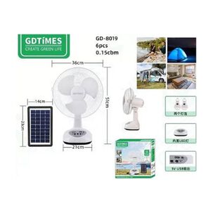 Ventilador Solar Recargable Carga Usb +2 Ampolletas 12