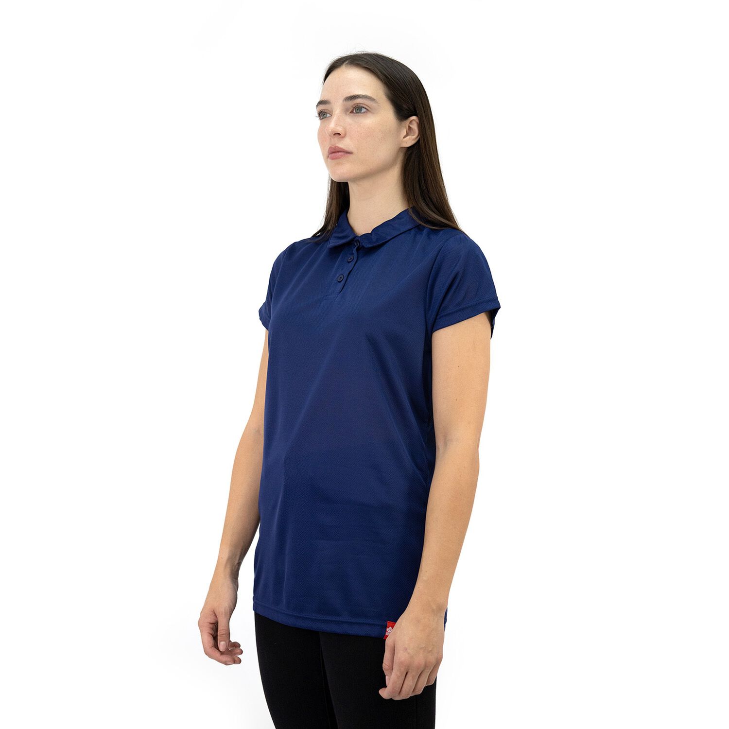 Polera Cooldry Quebec Manga Corta Azul Mujer image number 4.0