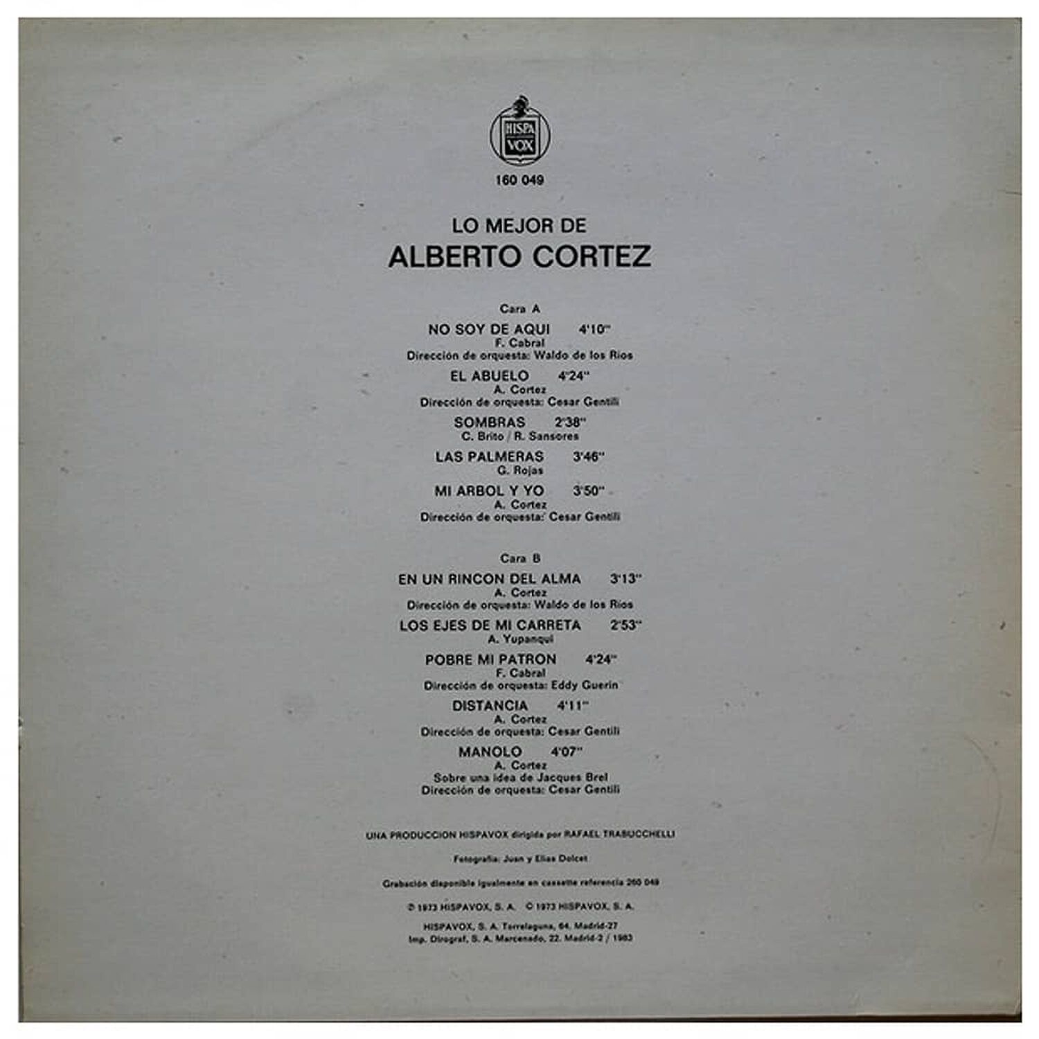 Alberto Cortez - Lo Mejor | Vinilo Usado image number 1.0