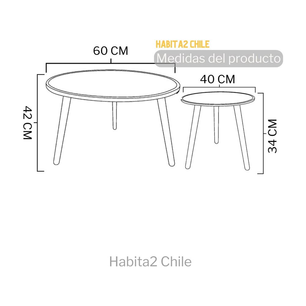 Set 2 Mesas De Centro Berenice image number 6.0