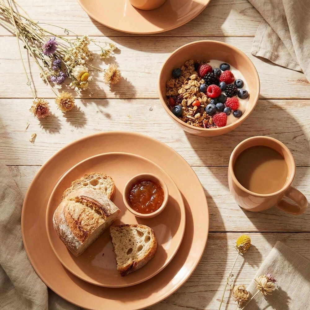 Juego De Loza 16 Piezas Vajilla Cer&aacute;mica July Caramelo image number 1.0