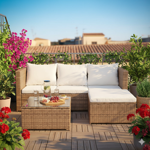 Juego De Terraza Casaideal Bahia / 4 Personas Juego De Terraza Casaideal Bahia / 4 Personas