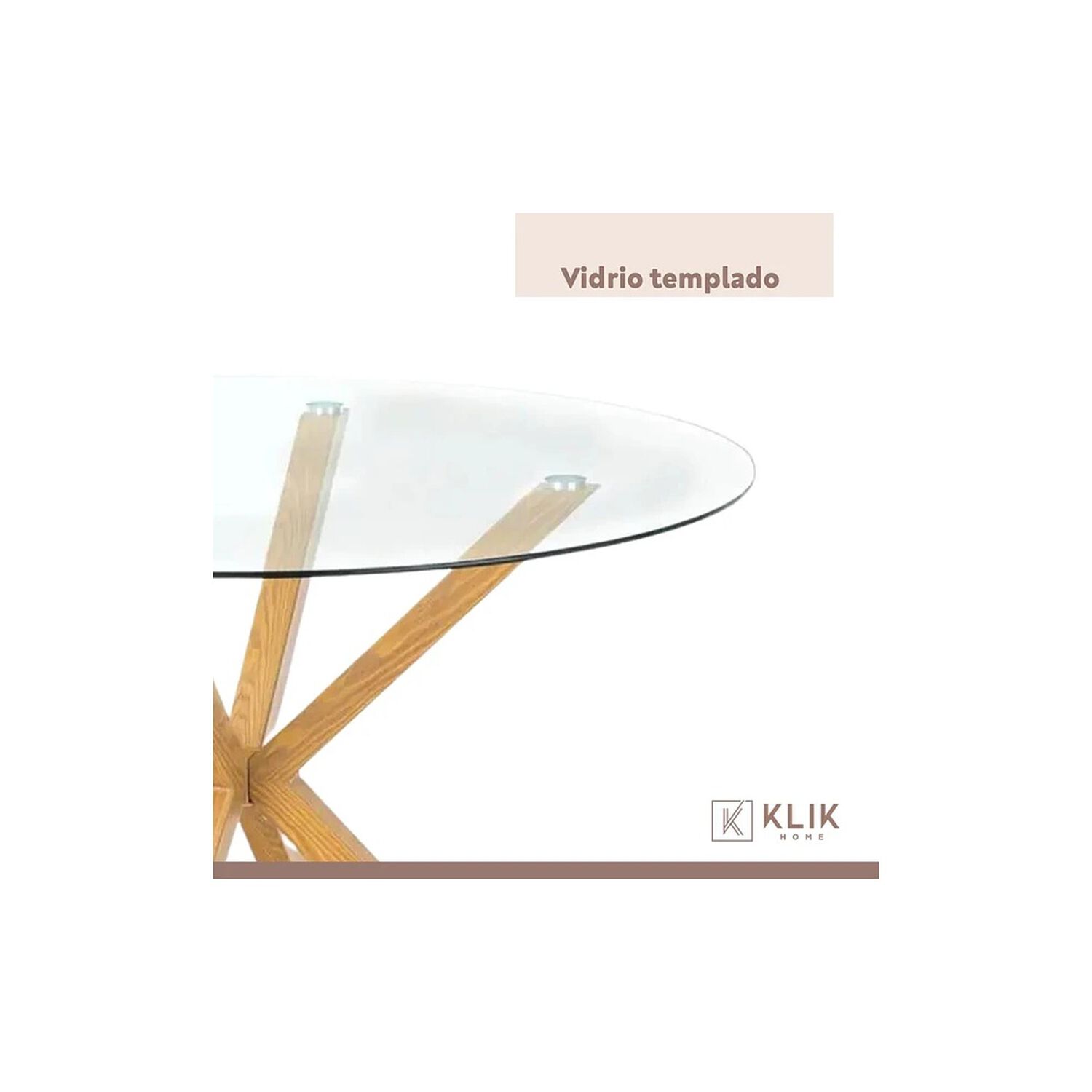Comedor Vidrio Cross 120cm + 5 Sillas Fresno Natural image number 6.0