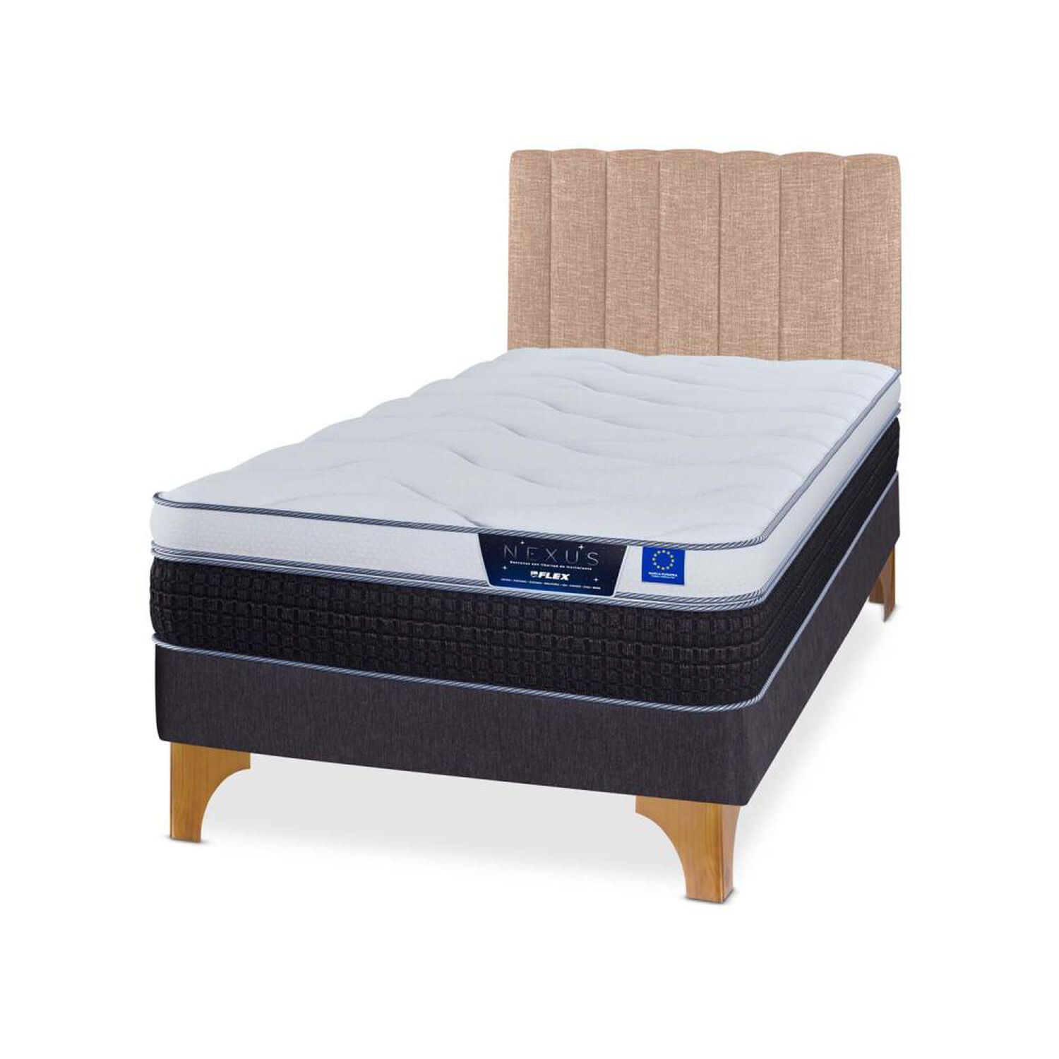 Cama Europea Flex Nexus / 1.5 Plazas / Base Normal + Respaldo image number 0.0