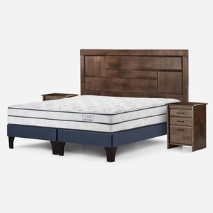 Cama Europea Rosen Autonomy Sky / King / Base Dividida + Set De Maderas Dolce
