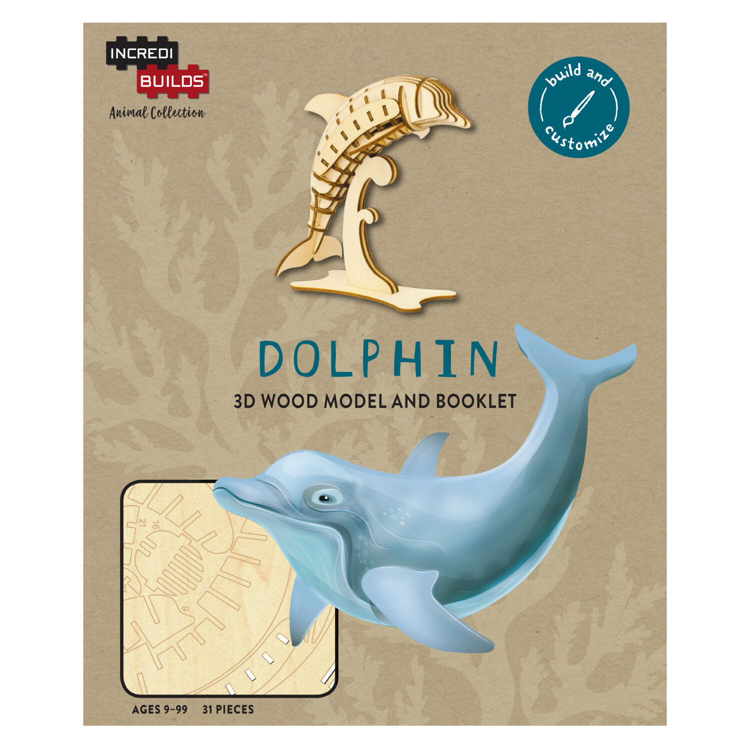 Animal Collection Delfin Libro Y Modelo Para Armar En Madera image number 0.0