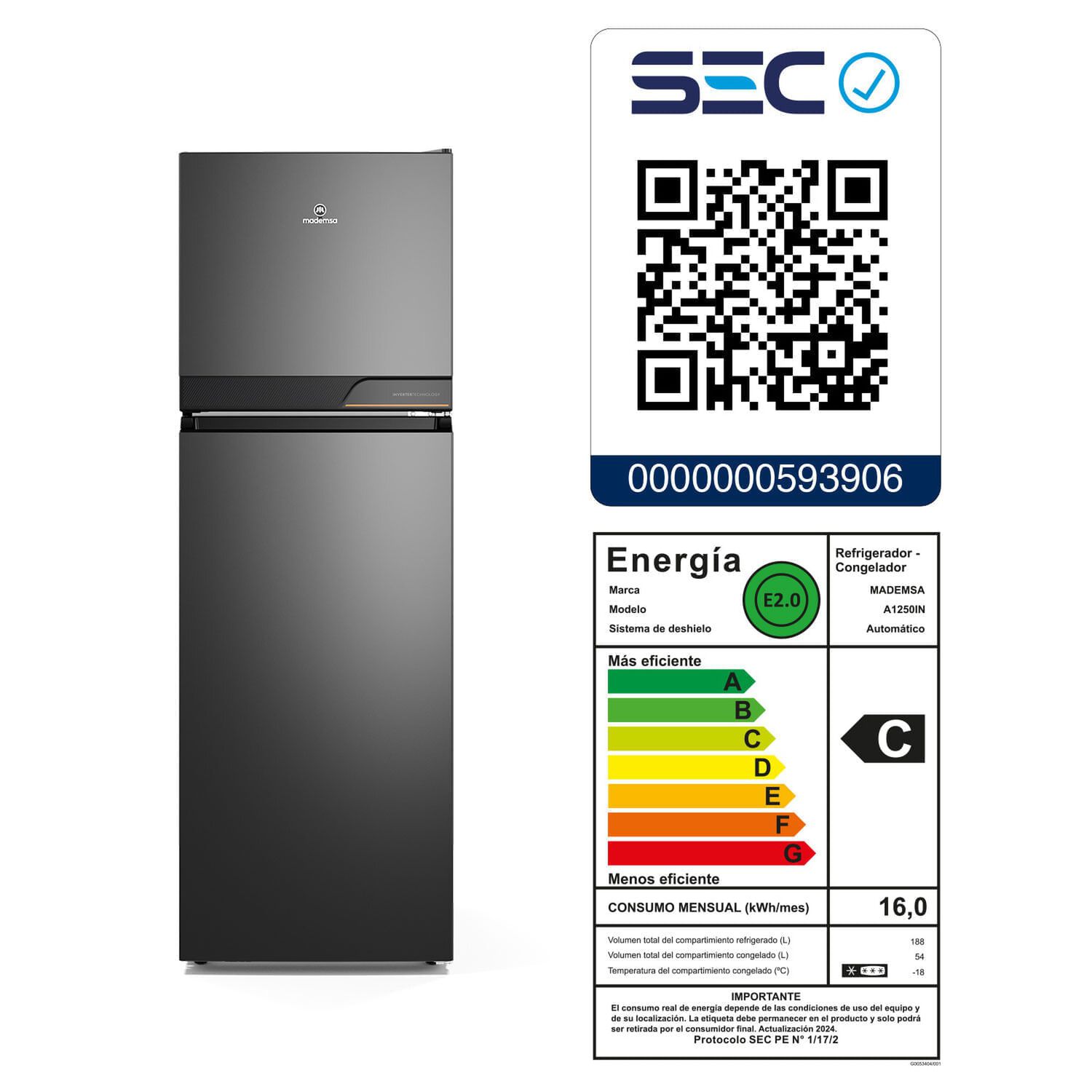 Refrigerador 242l No Frost Top Freezer Inverter Altus 1250in image number 8.0