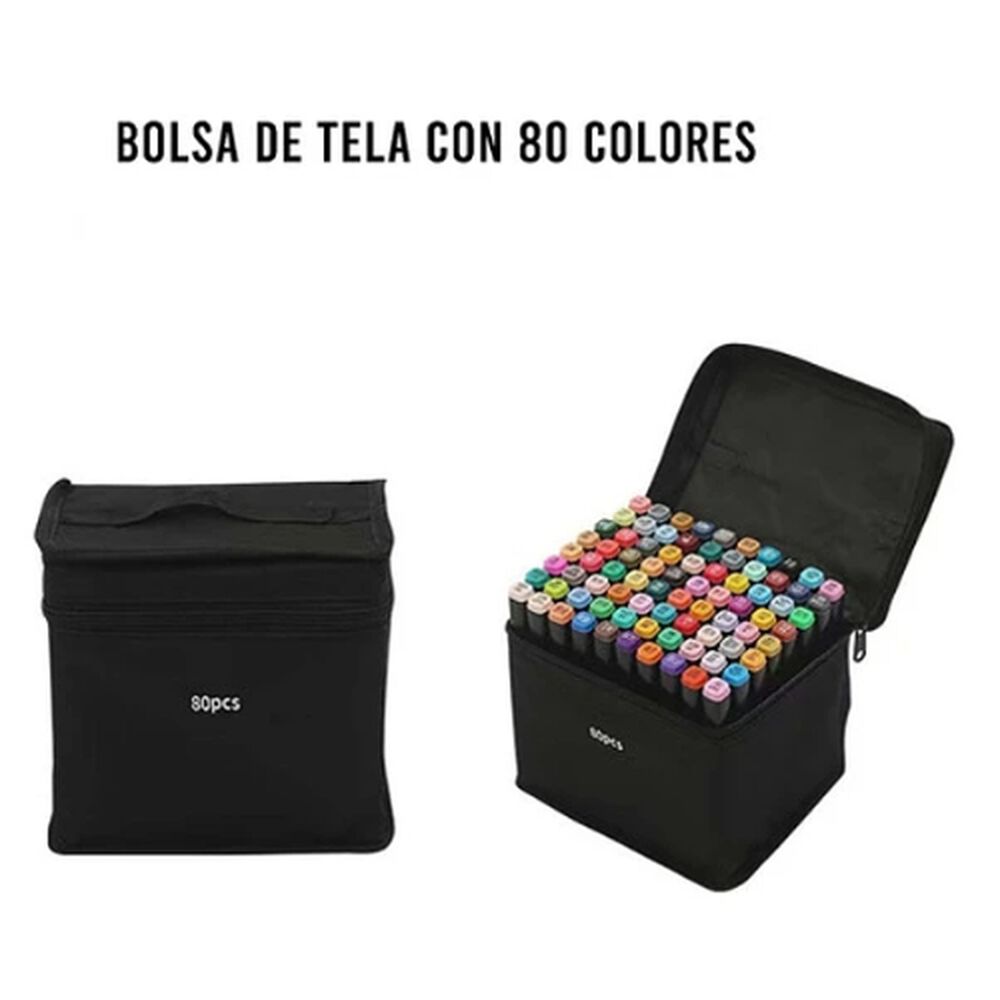 Marcadores Doble Punta Tipo Touchfive X 80 Uds Con Bolso image number 1.0