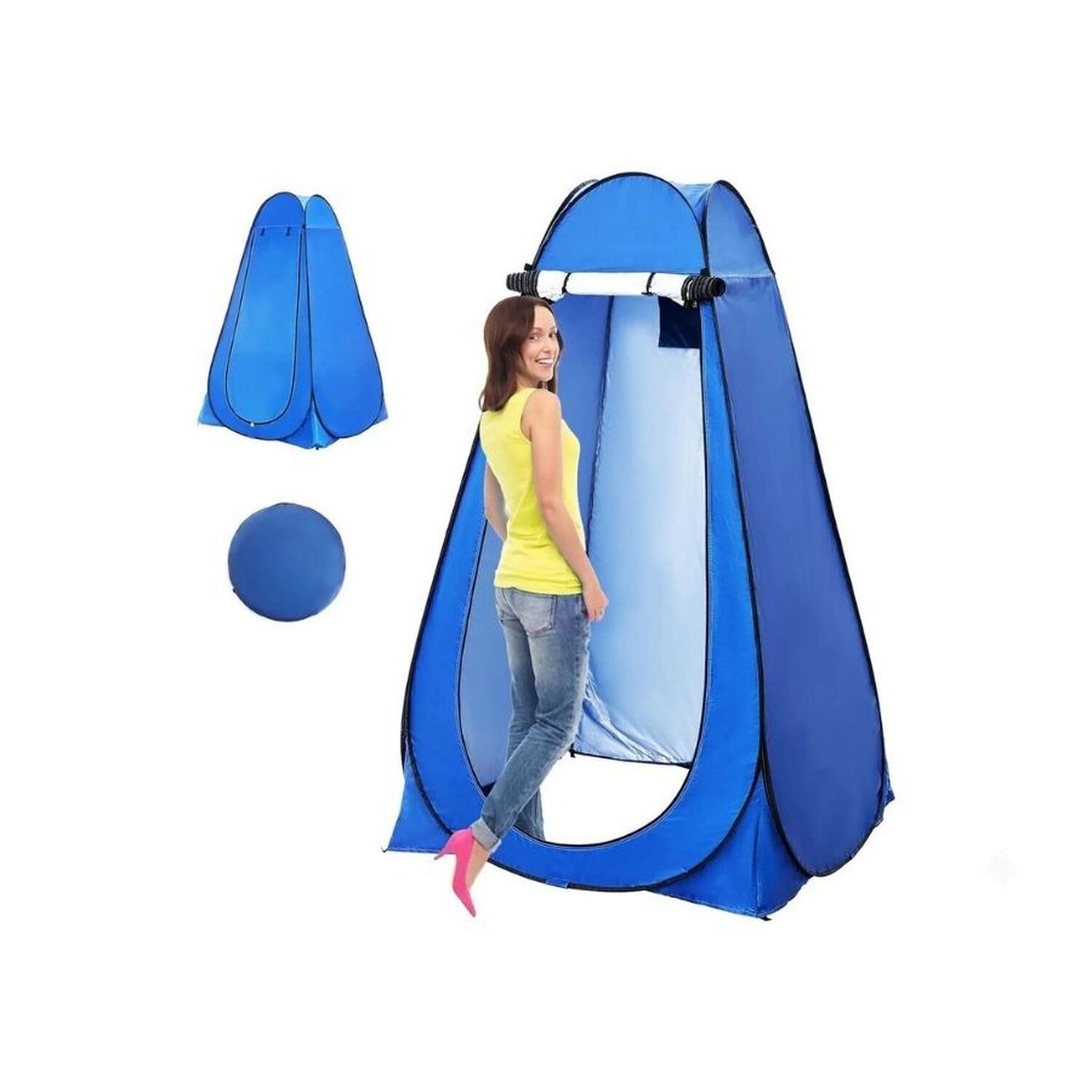 Carpa De Privacidad Pop Up Camping Ducha Vestidor Portatil Azul 120x190cm image number 4.0