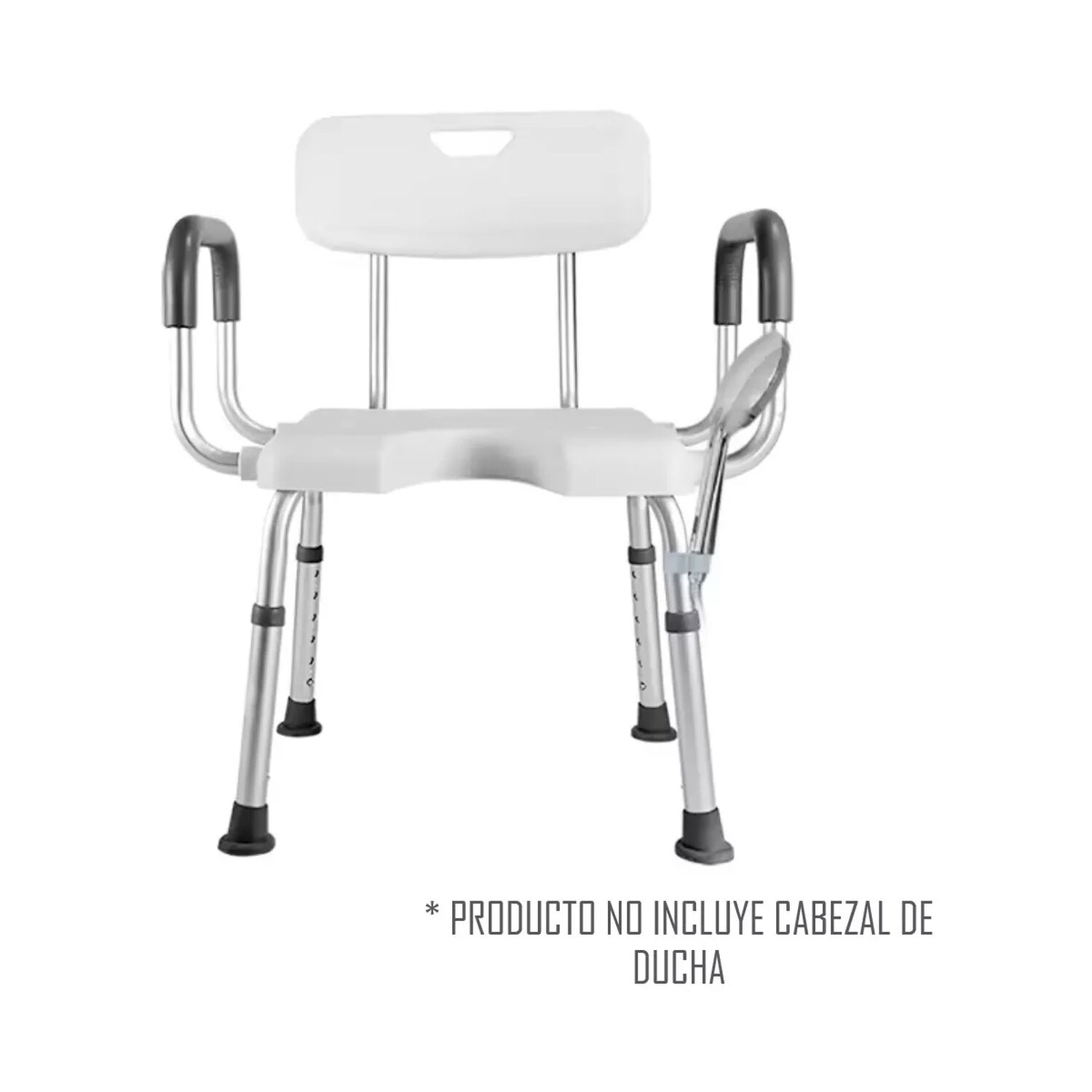 Silla De Ducha Para Ba&ntilde;o Aluminio Con Rebaje Y Apoyabrazos image number 2.0