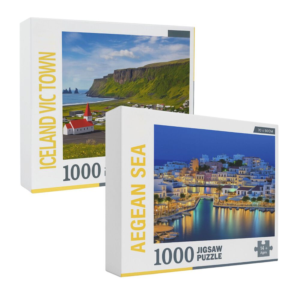 2 Rompecabezas 1000 Piezas 70x50cm Islandia Mar Egeo image number 0.0