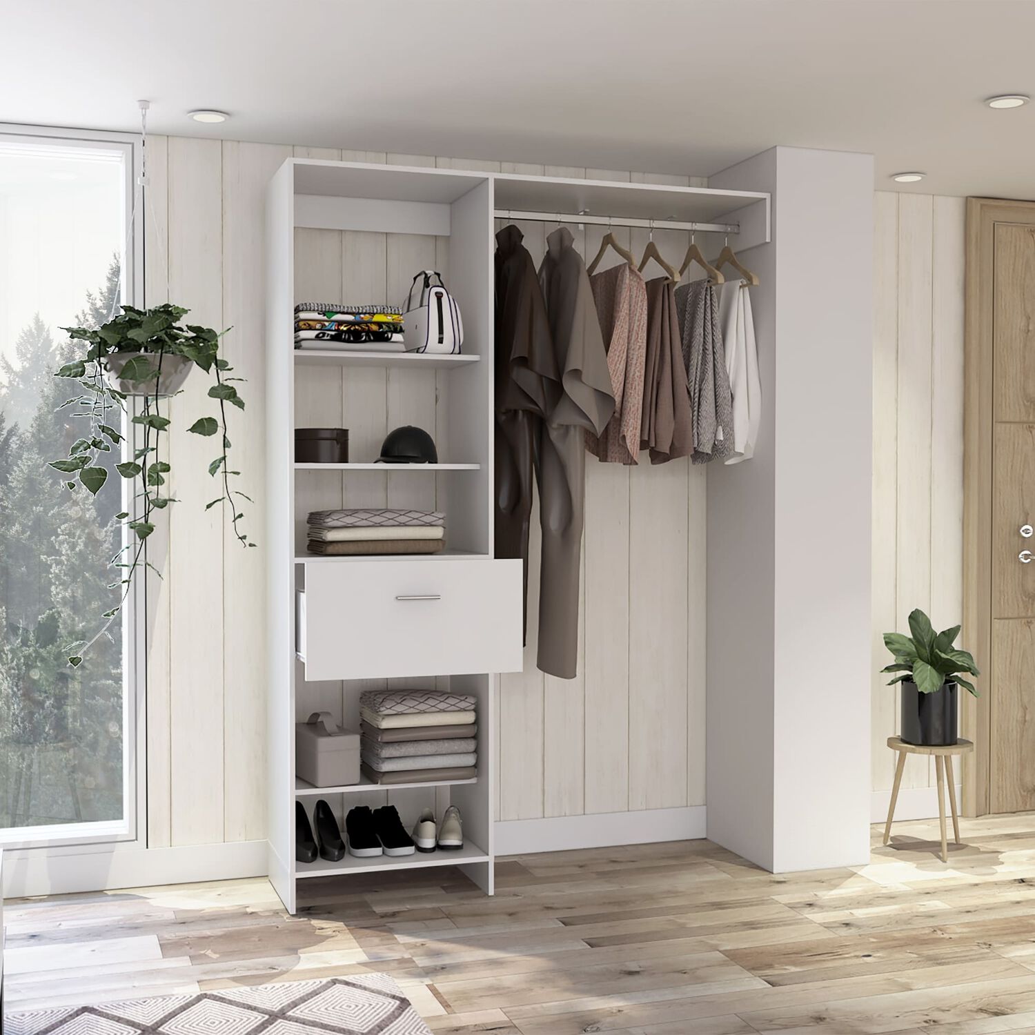 Closet 1 Caj&oacute;n 5 Repisas Fm-014b - Blanco image number 6.0