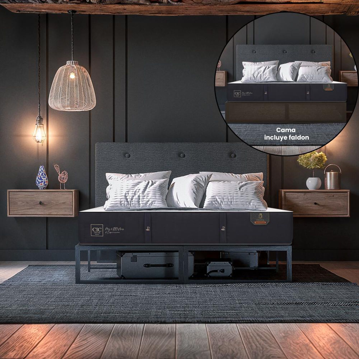 Cama Met&aacute;lica Cic Iron Smart Premium / 2 Plazas / Base Normal image number 8.0