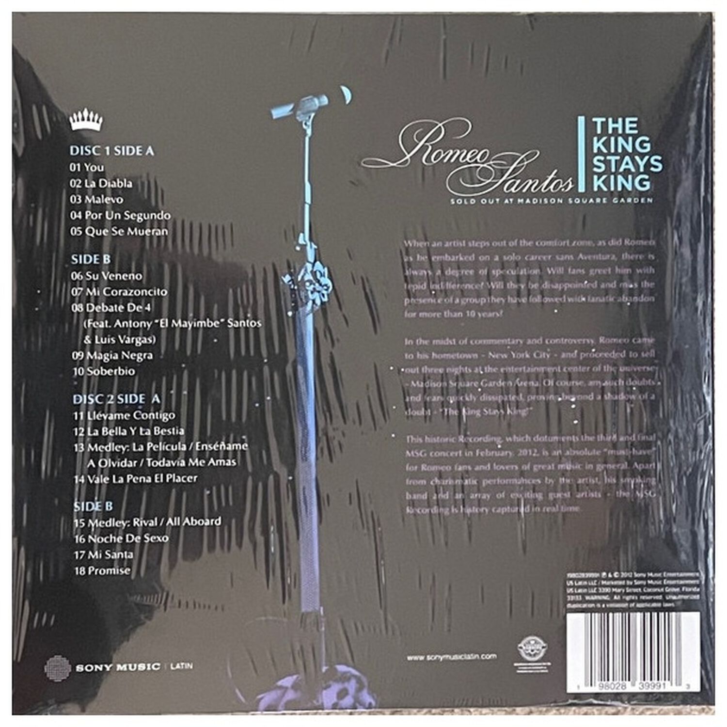 Romeo Santos - King Stays King: Sold Out At Madison Square Garden (2lp) (sea Blue Vinyl) | Vinilo image number 0.0