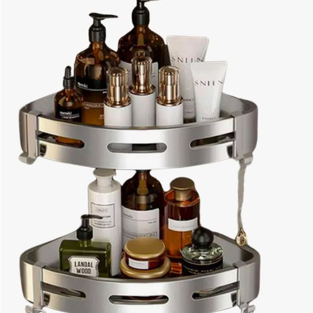 Organizador Repisas Esquineras Ba&ntilde;o 2 Pisos Aluminio image number 0.0