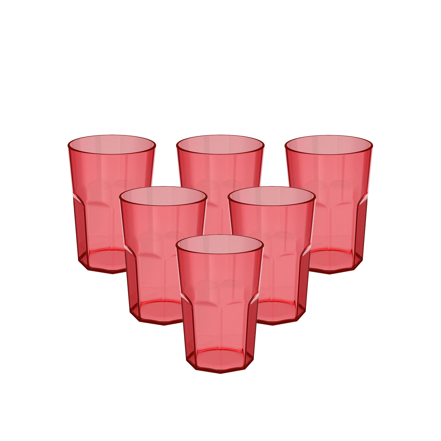 Pack 6 Vasos 400 Ml Rojo image number 0.0