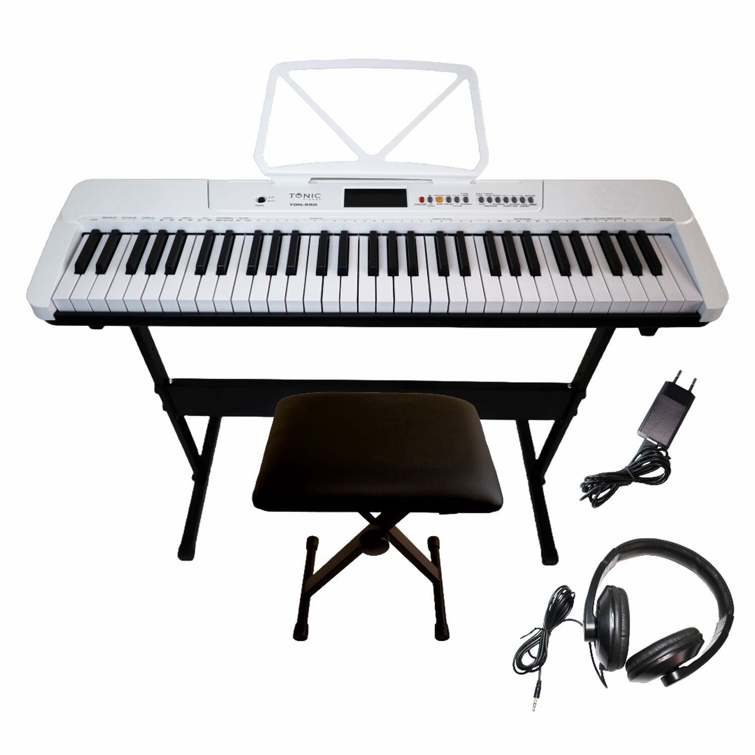 Teclado Musical Piano 61 Notas +stand+silla+aud Wht Ton 650 image number 0.0