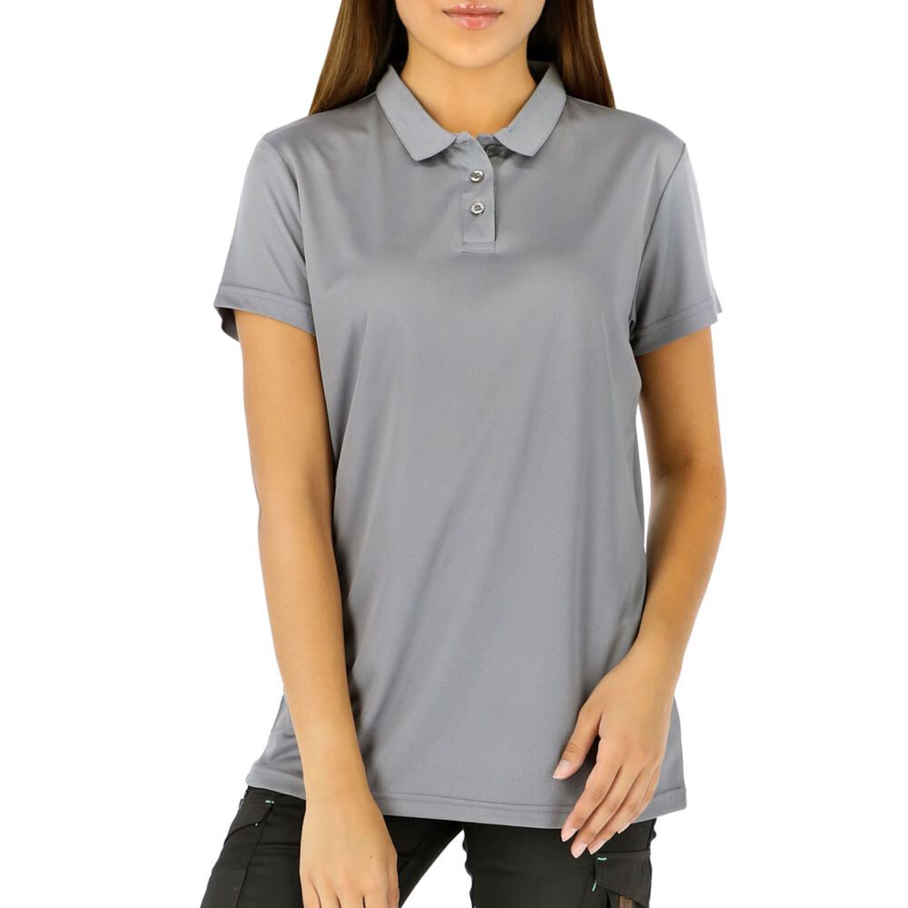 Polera Cooldry Quebec Manga Corta Mujer Gris image number 0.0