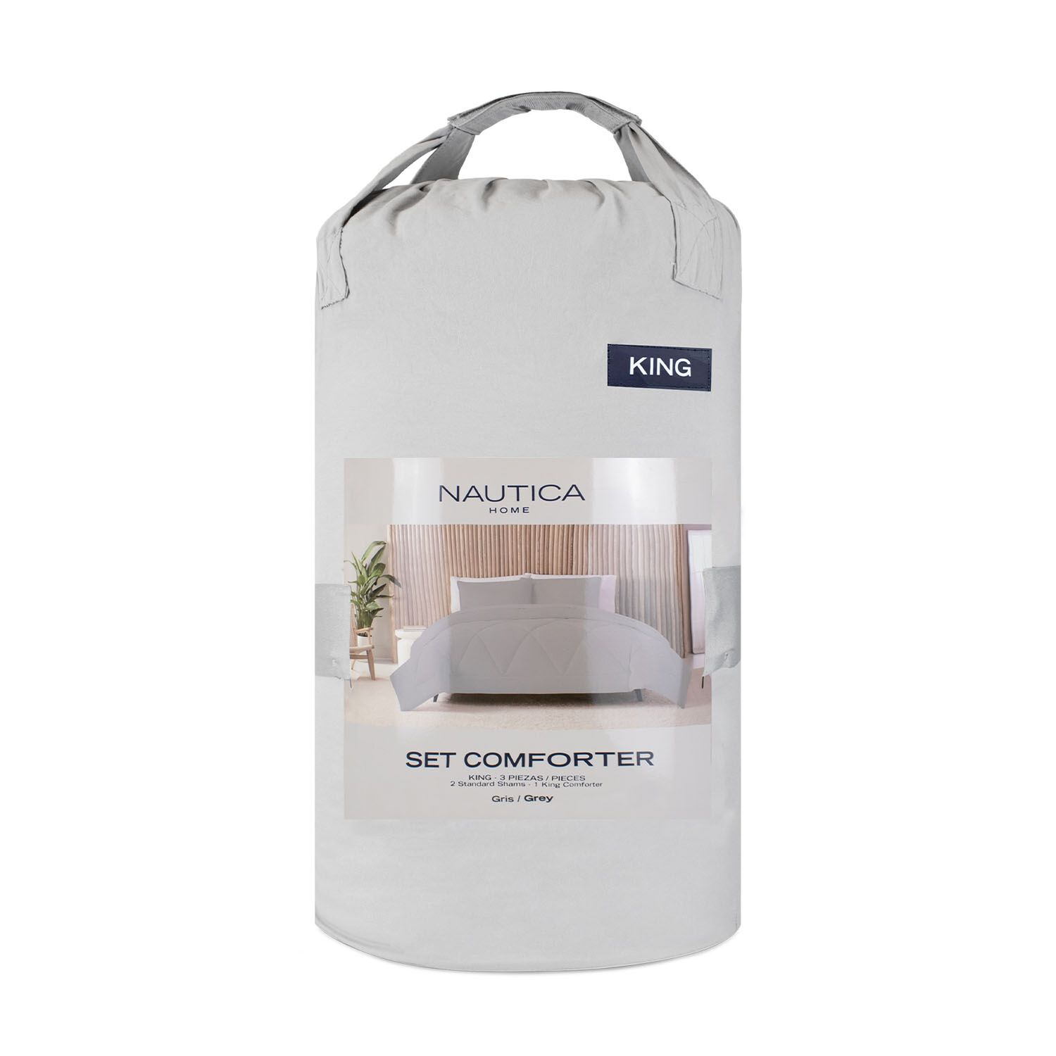 Cubrecama King Mcrofibra + Fundas Nautica Home Gris image number 3.0