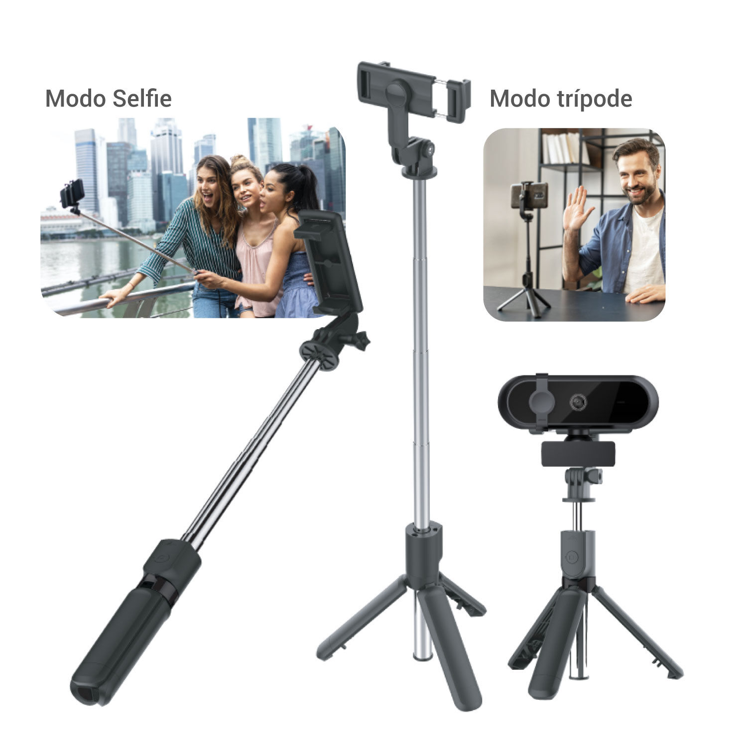 Soporte Kit Selfie Tripode Bluetooth (4en1) Multiprop&oacute;sito image number 5.0
