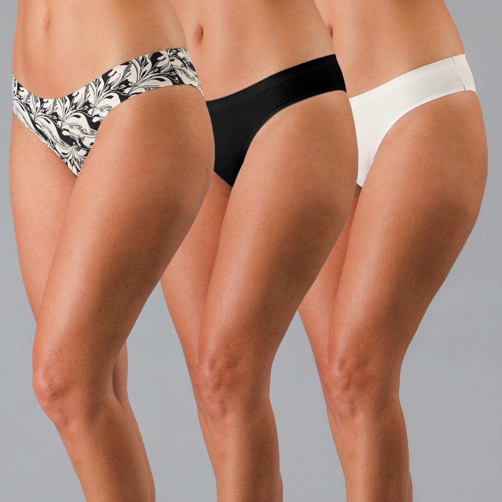 Pack 3x Bikini Microprint Bonded Flores image number 0.0