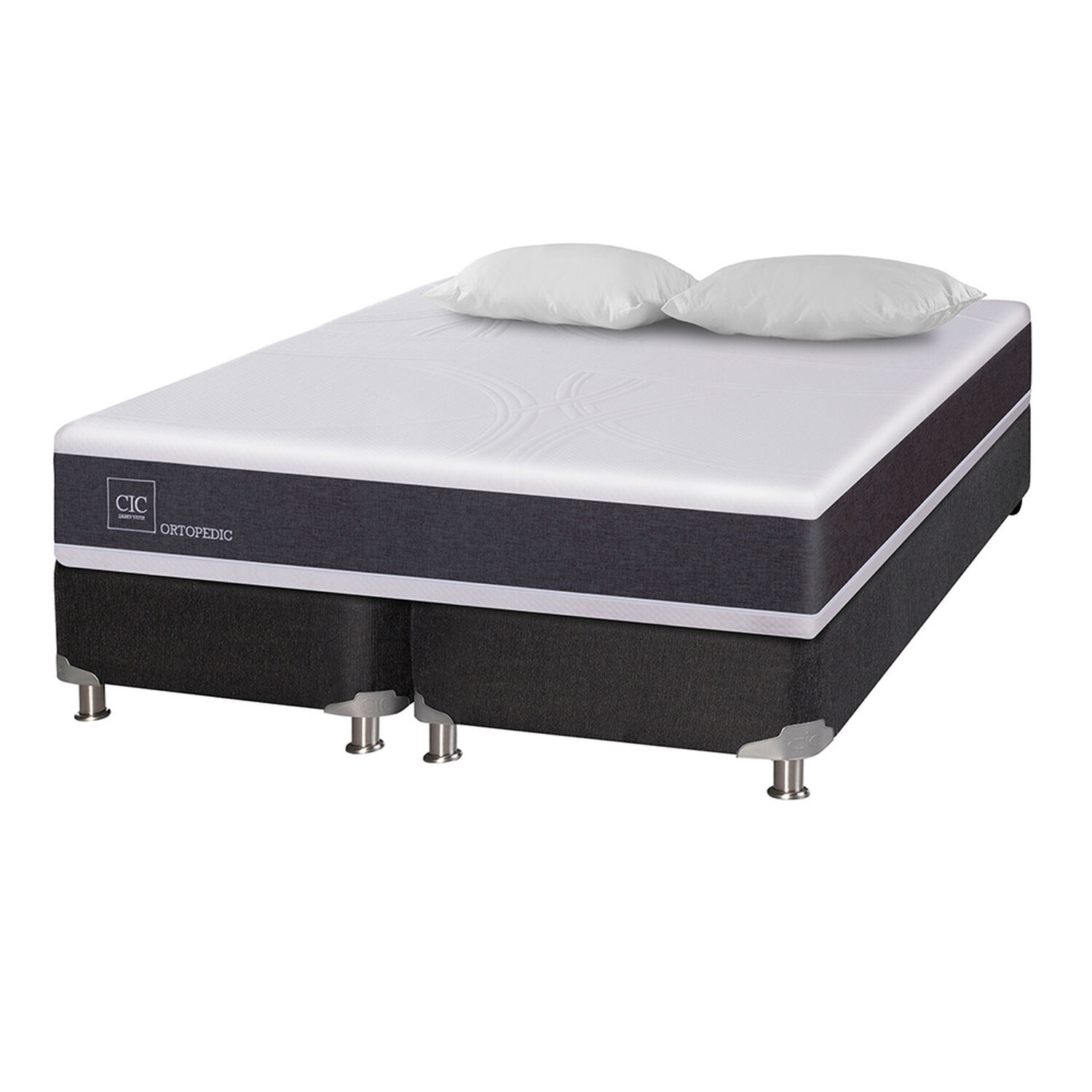 Box Spring Cic New Ortopedic B5 / King / Base Dividida + 2 Almohadas image number 0.0