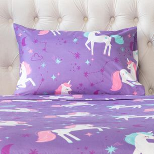 Juego De S&aacute;banas Casaideal Kids Unicornio 15 / 1.5 Plazas