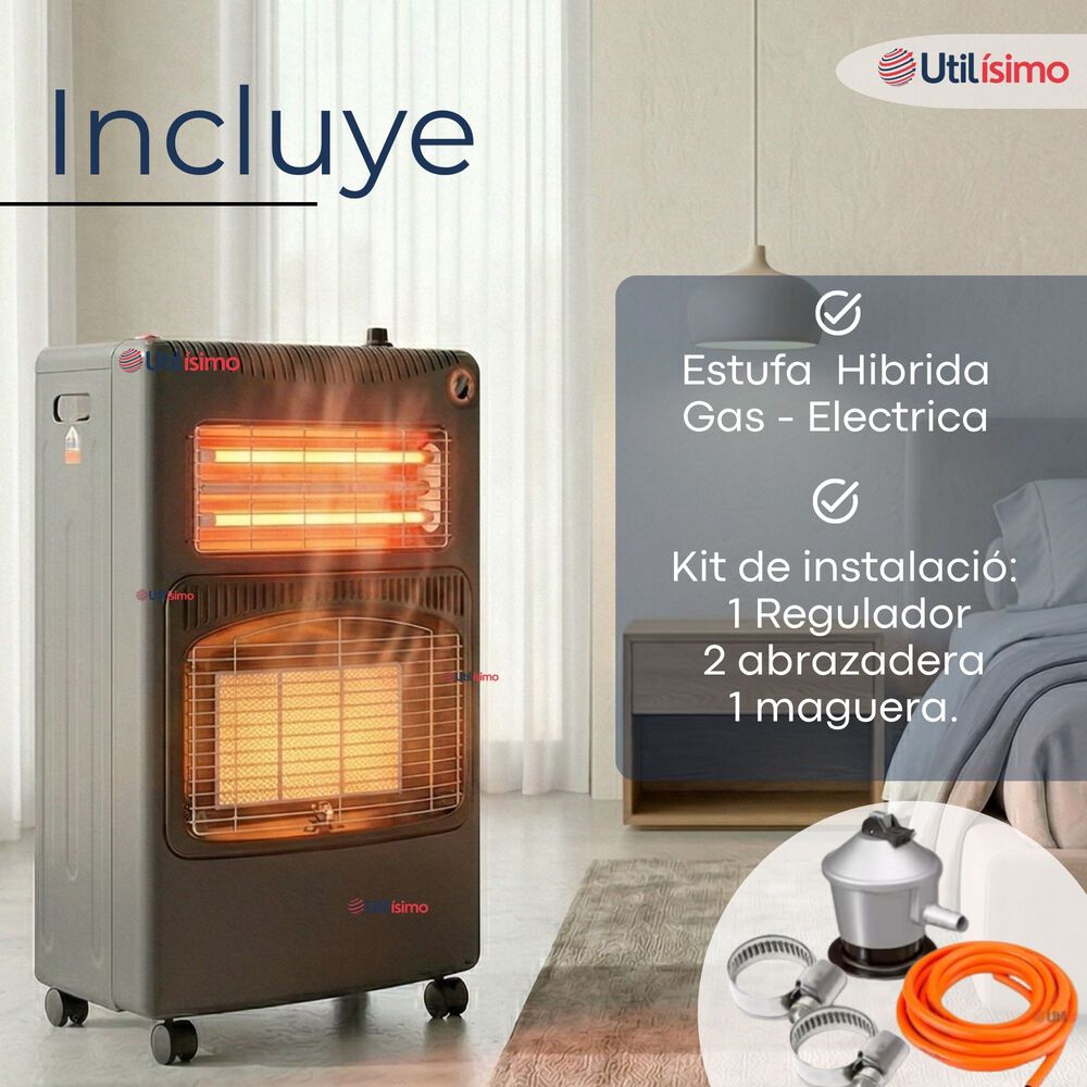 Estufa Hibrida Gas El&eacute;ctrica Plegable Con Accesorios 5kg A 15kg Glp . Eficiencia Energ&eacute;tica Clase A image number 1.0