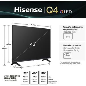 Qled 43" Hisense 43Q4SV / Full HD / Smart TV