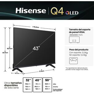 Qled 43" Hisense 43Q4SV / Full HD / Smart TV